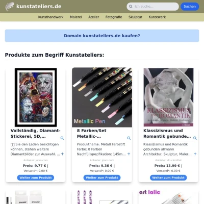 Screenshot kunstateliers.de