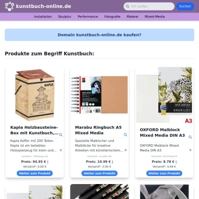 Screenshot kunstbuch-online.de