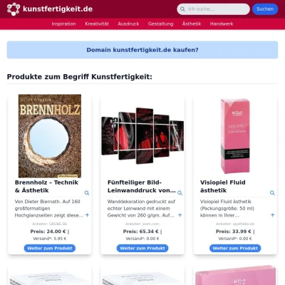 Screenshot kunstfertigkeit.de