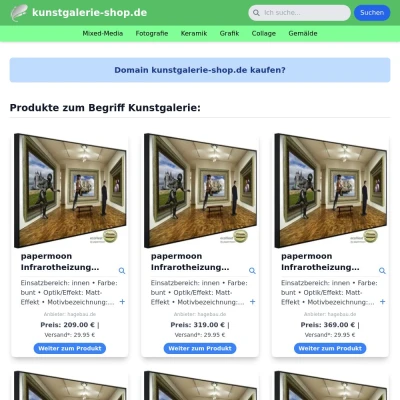 Screenshot kunstgalerie-shop.de