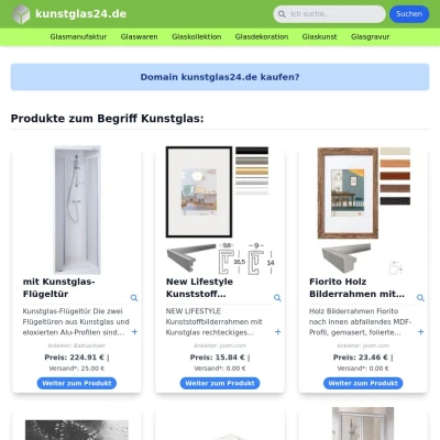 Screenshot kunstglas24.de