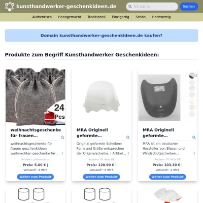 Screenshot kunsthandwerker-geschenkideen.de