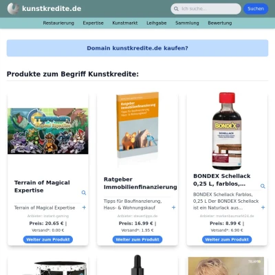 Screenshot kunstkredite.de