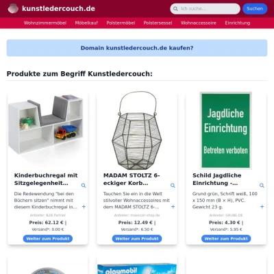 Screenshot kunstledercouch.de