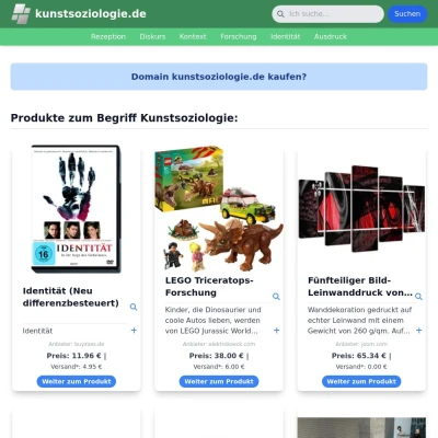 Screenshot kunstsoziologie.de