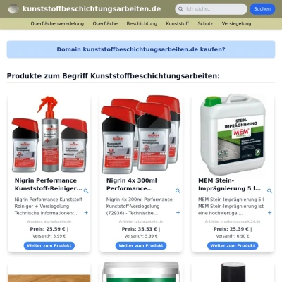 Screenshot kunststoffbeschichtungsarbeiten.de