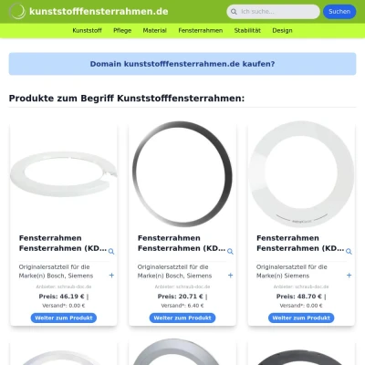 Screenshot kunststofffensterrahmen.de