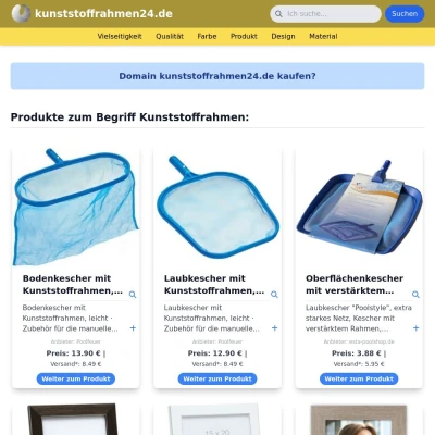 Screenshot kunststoffrahmen24.de