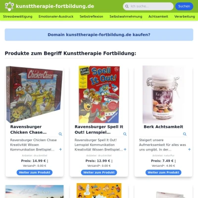 Screenshot kunsttherapie-fortbildung.de