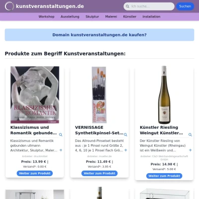 Screenshot kunstveranstaltungen.de