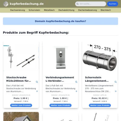 Screenshot kupferbedachung.de