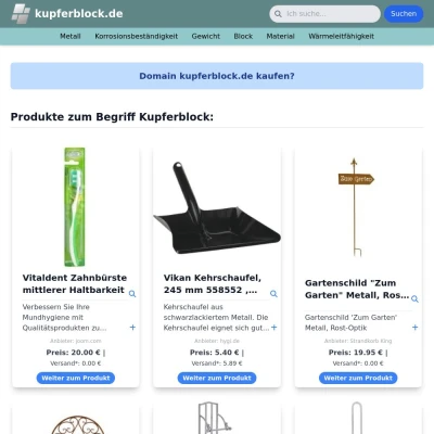 Screenshot kupferblock.de