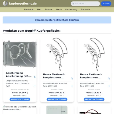 Screenshot kupfergeflecht.de