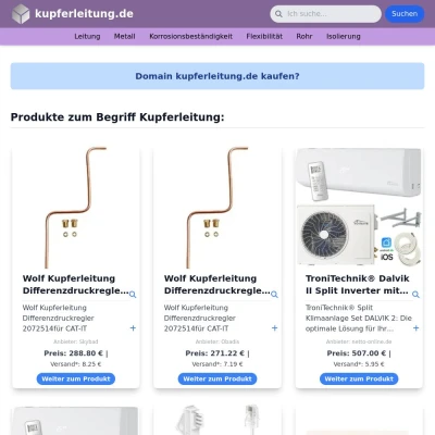 Screenshot kupferleitung.de