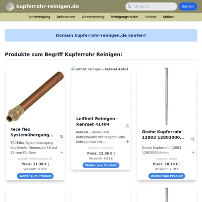 Screenshot kupferrohr-reinigen.de