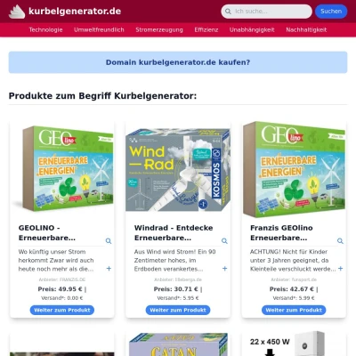 Screenshot kurbelgenerator.de