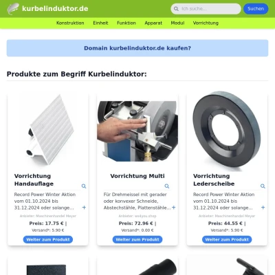 Screenshot kurbelinduktor.de