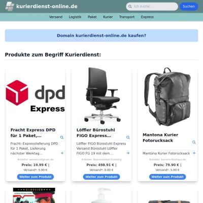 Screenshot kurierdienst-online.de