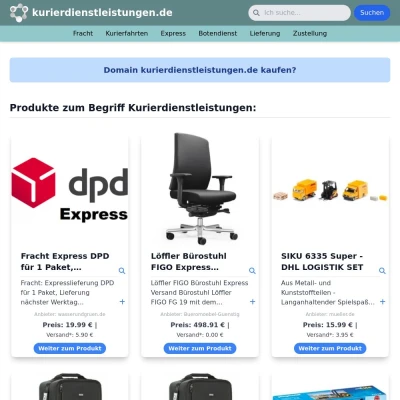 Screenshot kurierdienstleistungen.de