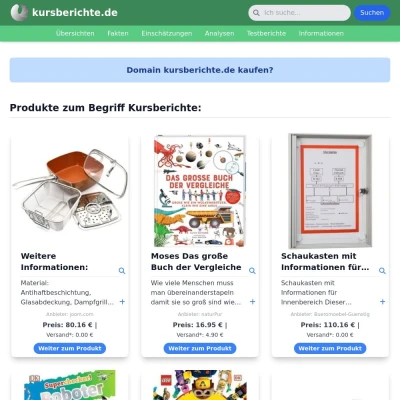 Screenshot kursberichte.de
