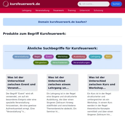 Screenshot kursfeuerwerk.de