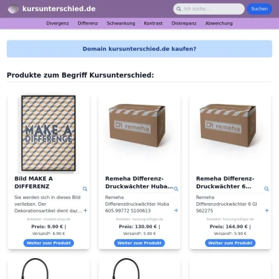 Screenshot kursunterschied.de