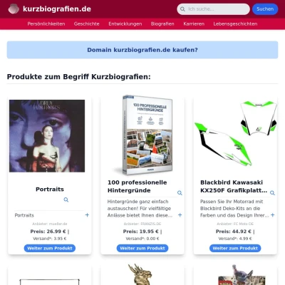 Screenshot kurzbiografien.de