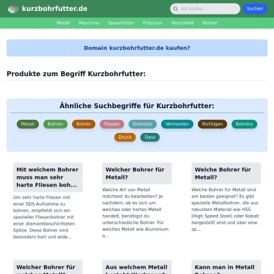 Screenshot kurzbohrfutter.de