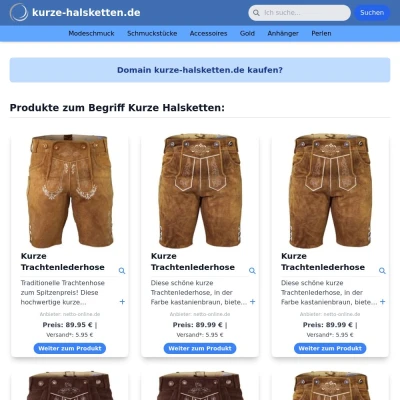 Screenshot kurze-halsketten.de