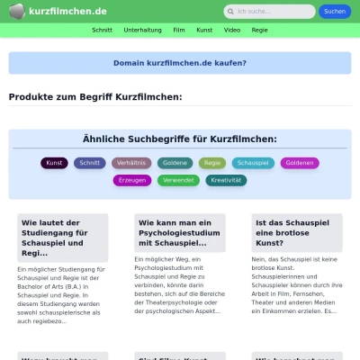 Screenshot kurzfilmchen.de