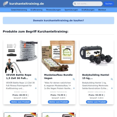 Screenshot kurzhanteltraining.de