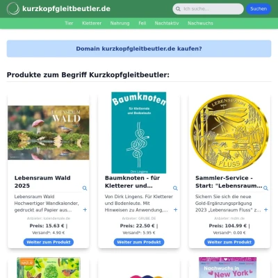 Screenshot kurzkopfgleitbeutler.de