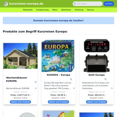 Screenshot kurzreisen-europa.de