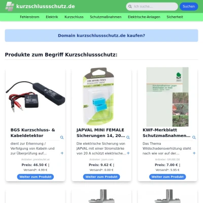 Screenshot kurzschlussschutz.de