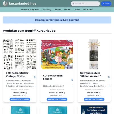Screenshot kurzurlaube24.de