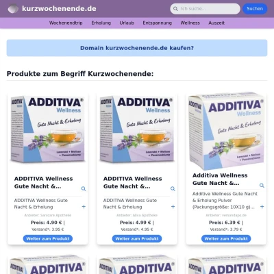 Screenshot kurzwochenende.de