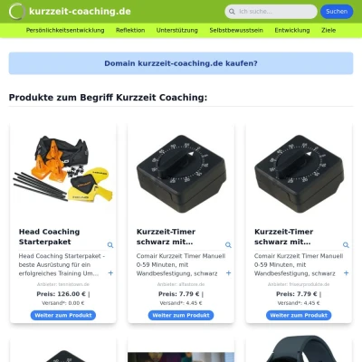 Screenshot kurzzeit-coaching.de