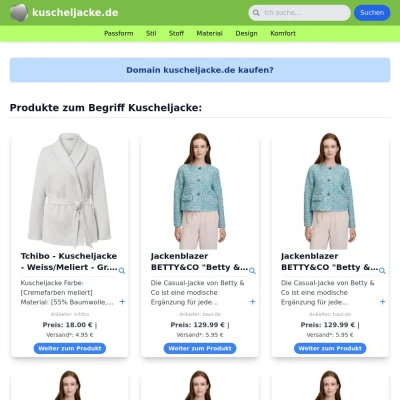 Screenshot kuscheljacke.de