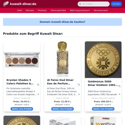 Screenshot kuwait-dinar.de