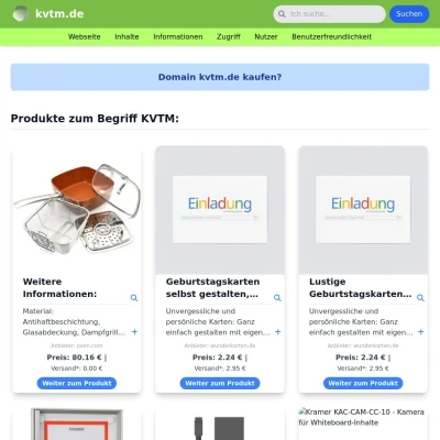 Screenshot kvtm.de