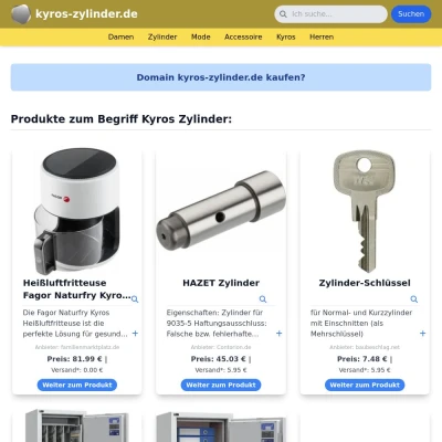 Screenshot kyros-zylinder.de