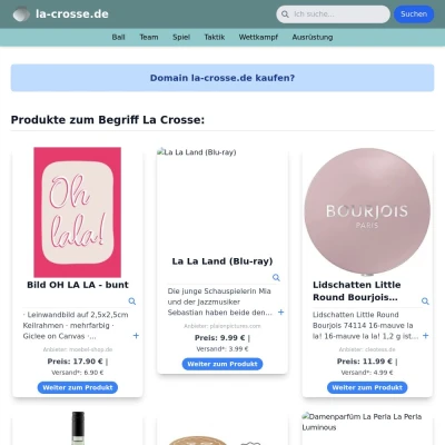 Screenshot la-crosse.de