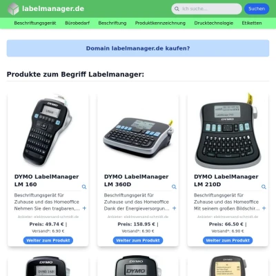 Screenshot labelmanager.de