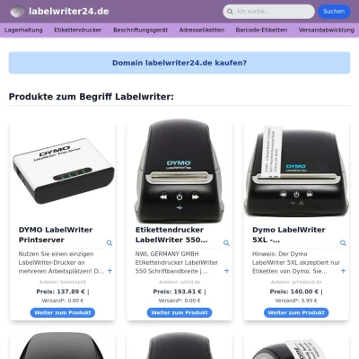 Screenshot labelwriter24.de