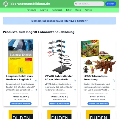 Screenshot laborantenausbildung.de