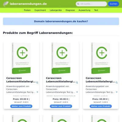 Screenshot laboranwendungen.de