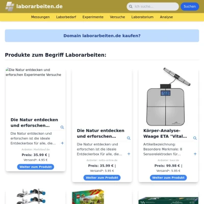 Screenshot laborarbeiten.de