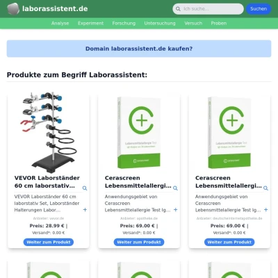 Screenshot laborassistent.de