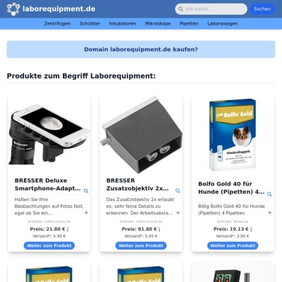 Screenshot laborequipment.de