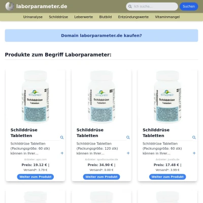 Screenshot laborparameter.de